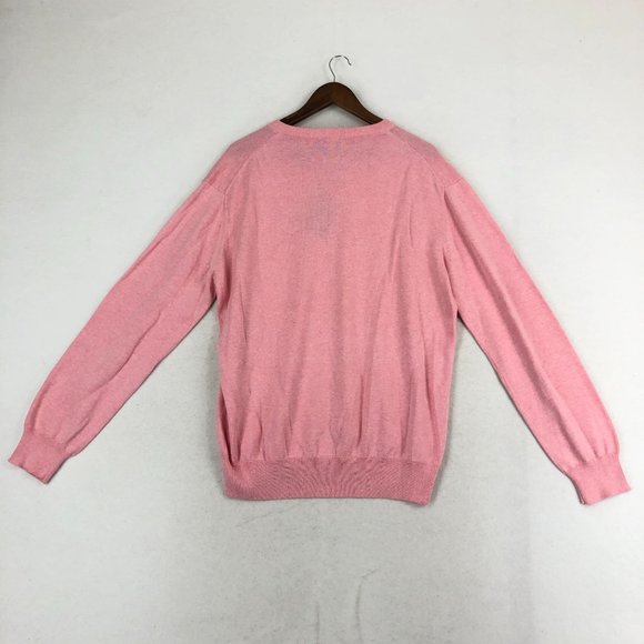 GANT NWT Men's Size X-Large Light Pink Melange Lightweight V-Neck Knit Sweater - Picture 11 of 11